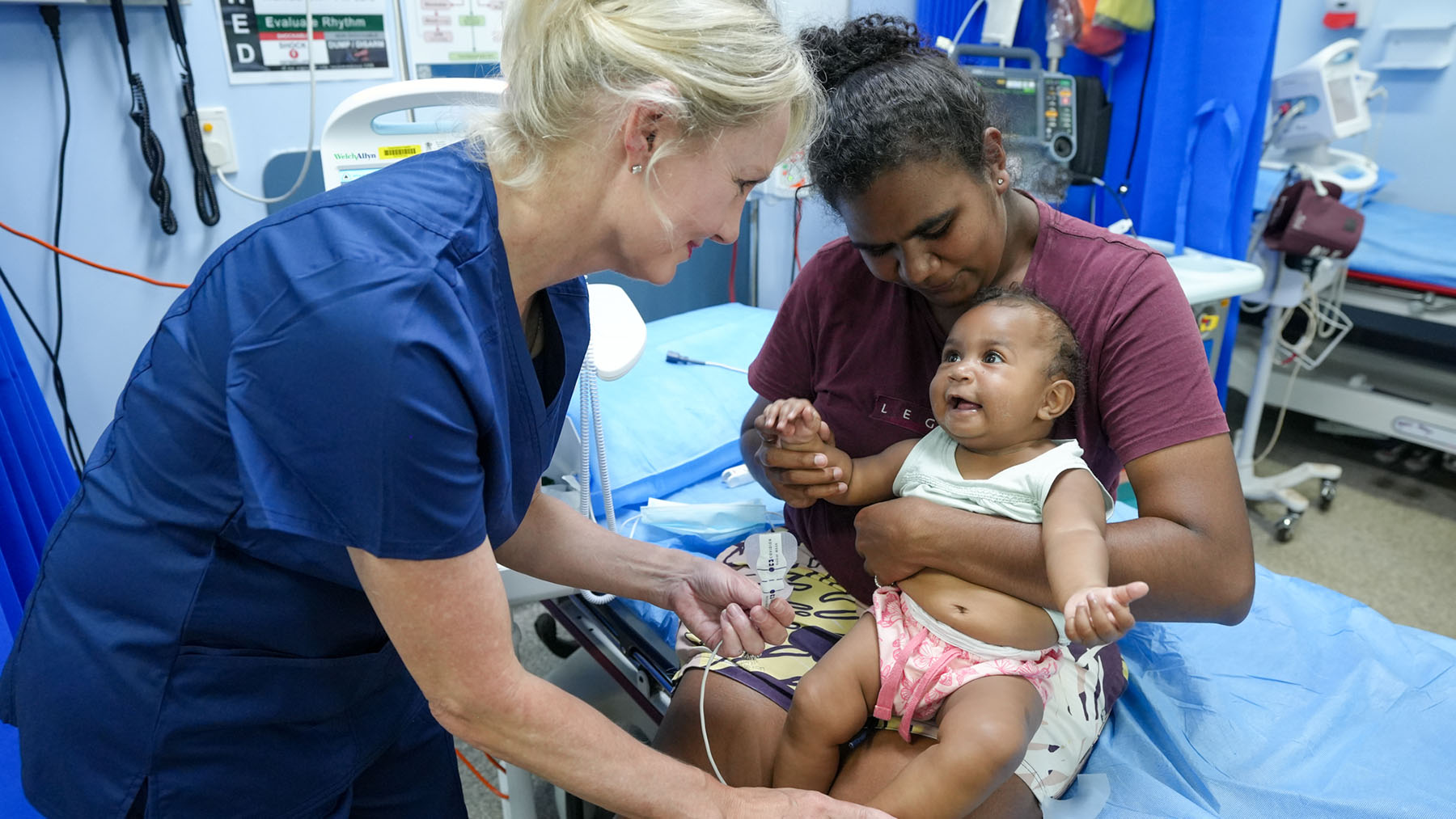Child getting treated at hospital